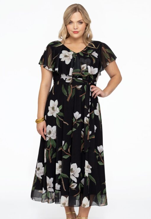 Yoek Jurk CAMELLIA | Zwart | Maat 58/60