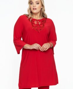 Yoek Tuniek met kralen | Rood | Maat 50/52