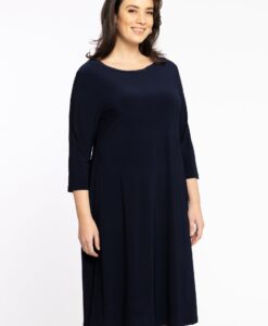 Yoek Jurk met boothals | Blauw | Maat 42/44