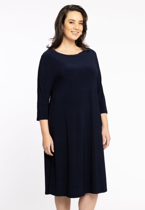 Yoek Jurk met boothals | Blauw | Maat 42/44