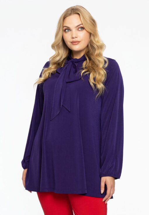 Yoek Tuniek wide bottom met strik | Paars | Maat 42/44