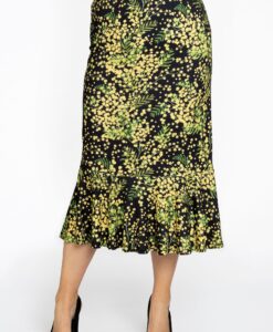 Yoek Rok met ruches MIMOSA | Zwart | Maat 42/44