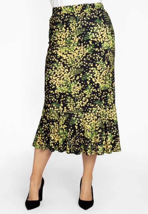 Yoek Rok met ruches MIMOSA | Zwart | Maat 42/44