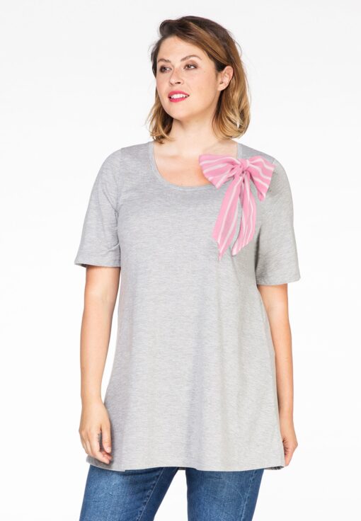 Yoek Tuniek flare met strik | Grijs | Maat 38/40