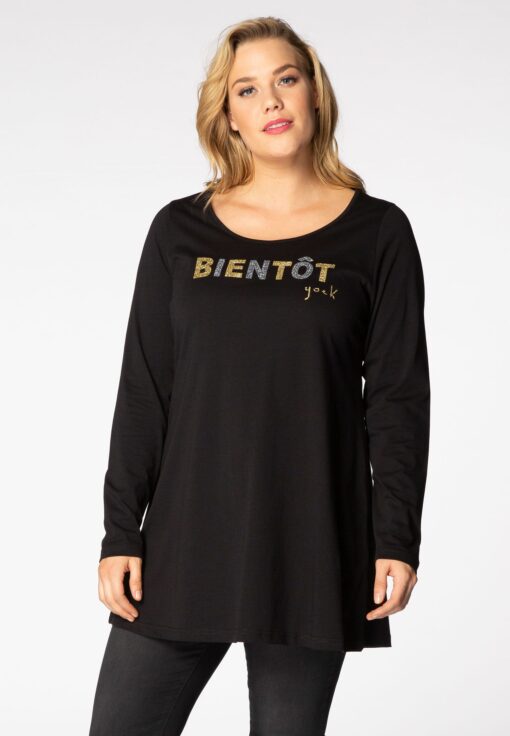 Yoek Tunic flare Bientot | Zwart | Maat 42/44