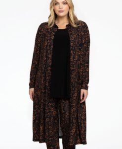 Yoek Blouse midi IRIS | Zwart | Maat 38/40