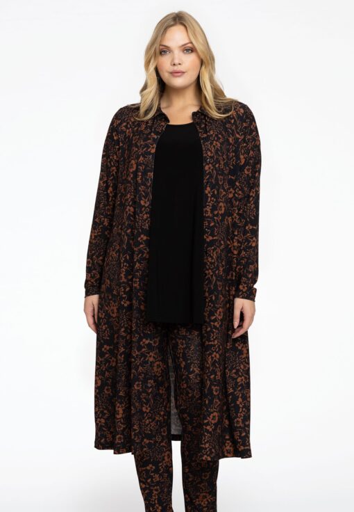 Yoek Blouse midi IRIS | Zwart | Maat 38/40