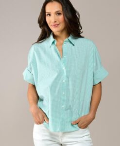 Caroline Tensen Leeds Oversized Check Blouse Wit / Groen