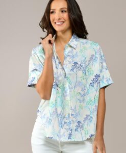 Caroline Tensen Leeds Oversized Print Blouse Wit / Navy