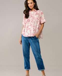 Caroline Tensen Leeds Oversized Print Blouse Wit / Oranje
