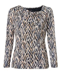 Willow Print Top Navy / Zand