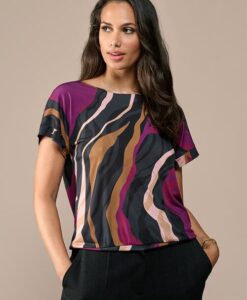 Benza Print Top Dark Berry