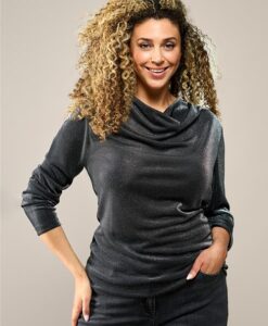 Caitlin Metallic Top Zilver Maxi