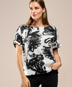 Camilla Print Top Zwart / Wit