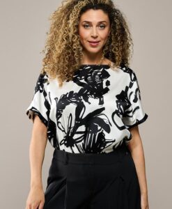 Camilla Print Top Zwart / Wit Maxi