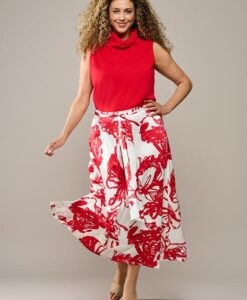 Carissa Print Rok Rood / Wit Maxi