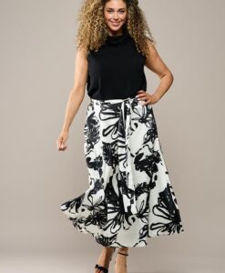 Carissa Print Rok Zwart / Wit Maxi