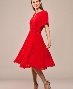 Haily Plisse Jurk Rood