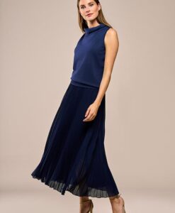 Lara Plisse Rok Navy