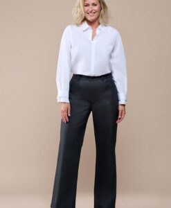 Lienna Coated Broek Zwart Maxi