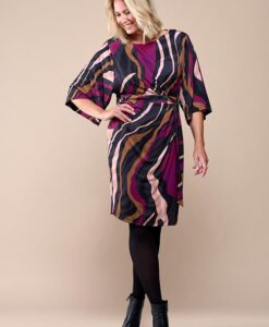 Milan Print Jurk Dark Berry Maxi
