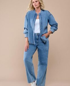Nina Denim Blouse Denim Blauw Maxi
